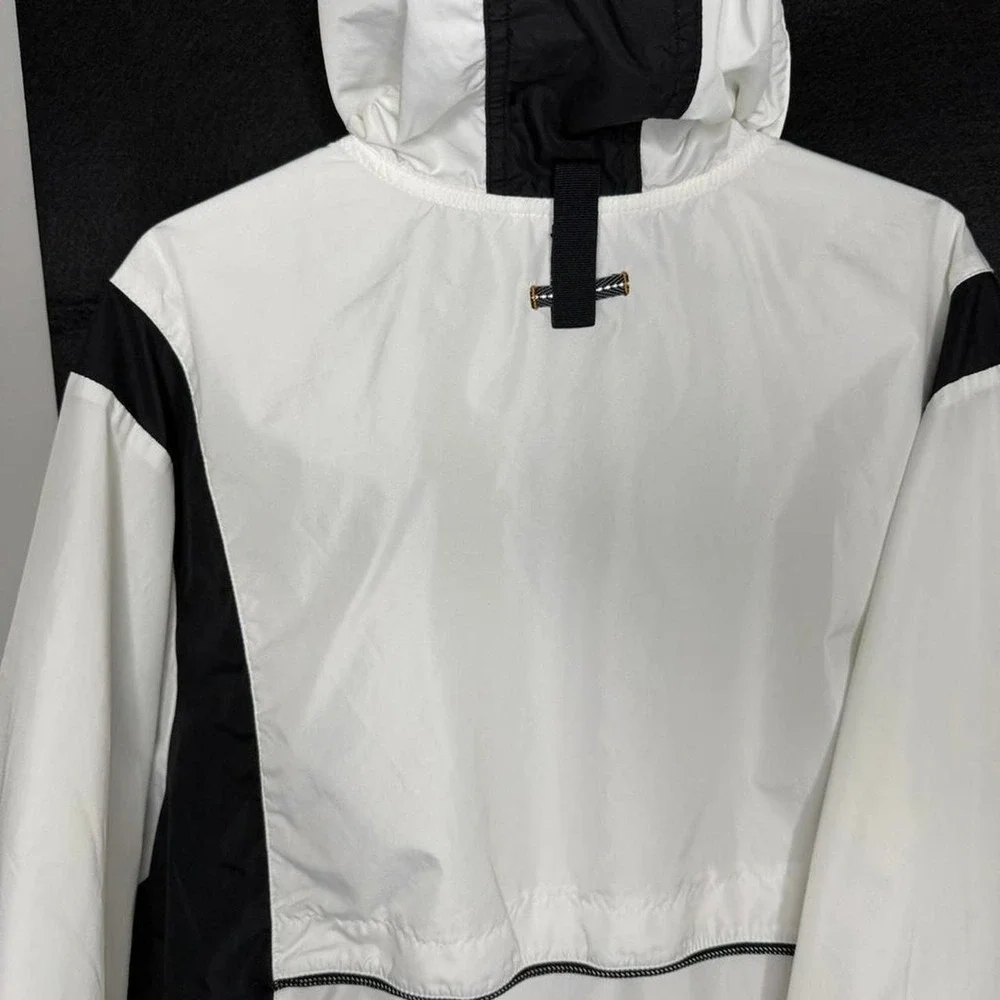 Nike Vintage Center Swoosh Pullover Windbreaker Jacket White Black Large